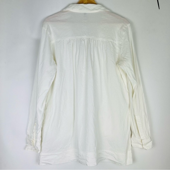 Eileen Fisher White Half Button Tunic With Pockets - Picture 3 of 5